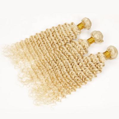 China Deep Wave Virgin Cuticle Aligned 613 Deep Curly Blonde Hair Extension for sale