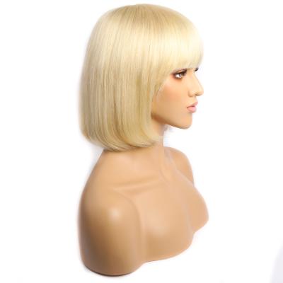 China Wholesale 613 Swiss Hair Machine Made Lace Wig With Bangs for sale