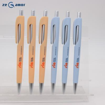 China Office & 2022 Custom Rubberized Pens Gift Box Packaging Zeamor Logo Branded Name Pastel Color School Pens For School Office for sale