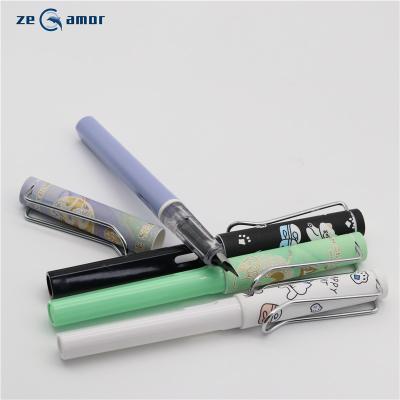 China Student Zeamor OEM Customized Good Ink Plastic Promotional Fountain Pen Office Smooth Enrolling School With Cartridge for sale