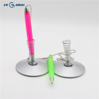 China 2021 Promotional Lapiceros 2021 Promotional Top Selling Metal Base Pearl Chain Office Pen Zeamor Gift Table Top Counter Fashionable Stand Holder With Logo for sale