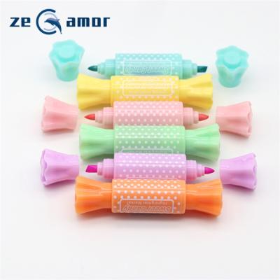 China Office & High quality non-toxic highlighter pen 2021 new textmarker candy school logo unique movie model customization non-toxic highlighter pen for sale