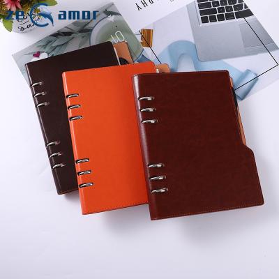 China Custom Zeamor 2022 Eco-friendly Paper Luxury Soft Logo PU Leather Cover Printing Reusable Notebook A5 Dairy Organizer for sale