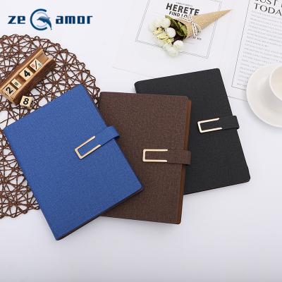 China Zeamor PU Leather Hardcover Book Diary 2022 Custom Logo Print A5 Black Cover Notebooks Eco-Friendly Classic Organizer Paper Planner for sale