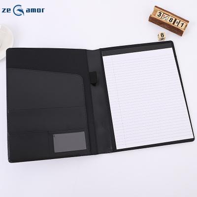 China 2022 Business Eco-Friendly Paper Planner A5 Leather Simple Logo Gift Office Conference Organizer Custom Notebooks With Black PU Cover for sale