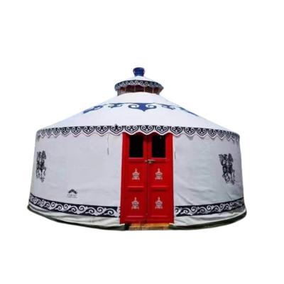 China Wind Resistant Non-fading Mongolian Canvas Yurt Tent 10m Mongolian Yurts For Sale for sale