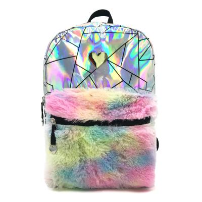 China Waterproof 2019 Street Girls Fashion Glitter Velvet PVC Single Backpack Ladies Custom Design New School Bag for sale