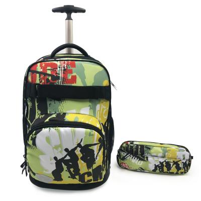 China Waterproof 2019 Wholesale Children Laptop Ride Pen Bag Trolley School Bag With Wheel Children Trolley Backpack for sale