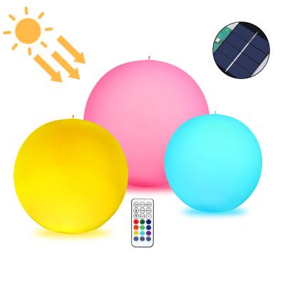 China Patio Waterproof 14 Inch IP68 LED Remote Control Solar Powered Floating Pool Lights For Garden Swimming Pond for sale