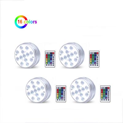 China Waterproof IP68 Swimming Pool Change LED RGB Battery Operated Remote Control Submersible Lights for Swimming Pool for sale