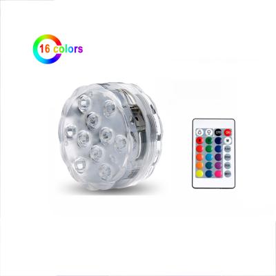 China Pool IP67 Waterproof 16 Colors Remote Control Underwater Swimming LED Pool Lights For Fountain Aquarium for sale