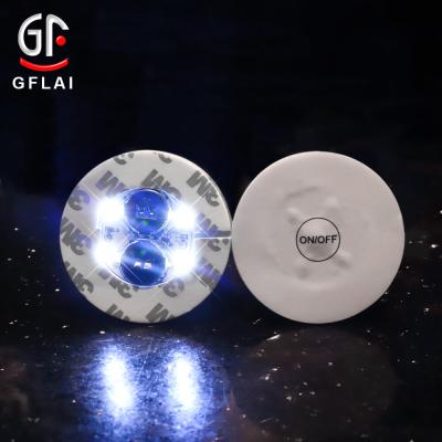 China Bar Promotion GFLAI Hot Sales Custom Logo Lights Up Coaster Lights 3 Modes LED Bottle Flashing Sticker For Party&Wedding for sale