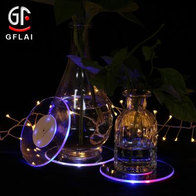 China GFLAI Hot Sales Custom Logo Waterproof Drink Bottle Sticker Car Cup LED Coaster Lights Novelty GFLAI for Party for sale