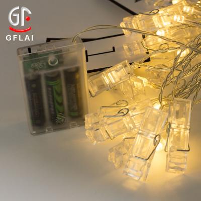 China Home Decor/Christmas LED Decoration/Copper Wiring Photo Clip Battery Operated Starry Fairy Lights For Wedding Decoration for sale