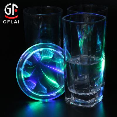 China When You Put Bottle On It Novelty Items Small Glowing LED Vase Light Display Lit LED Coaster for sale