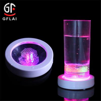 China Hot Sale Festival Decoration Instant Color Tea Cup Matte White Light LED Coaster for sale