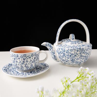 China WEIYE Vintage Sustainable Tea Cup And Saucer Set Porcelain Coffee Pot With Cup Japanese Tea Set for sale