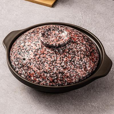 China WEIYE 1.2L marble viable pattern ceramic pot cooking custom desiggn non-stick cookware sets ceramic clay pot for cooking for sale