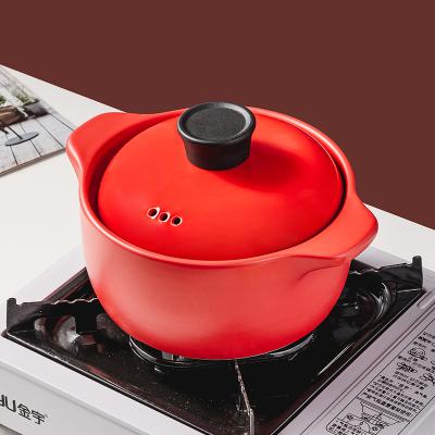 China WEIYE Sustainable New Year Cooking Pot OEM ODM Casserole Dish With Lids Red Ceramic Hot Pot Ceramic Pots For Cooking for sale