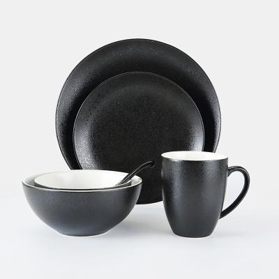 China WEIYE Viable Series Black Series Dinnerware Set Dinnerware Set Ceramic Noodle Bowl Soup Bowl for sale