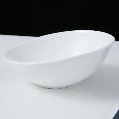 China WEIYE OEM ODM HoReCa Viable 7 Inch White Porcelain Bowl Ceramic Custom Salad Bowl for sale