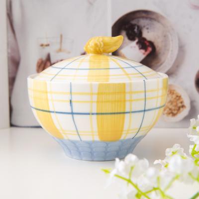 China WEIYE 2021 New Design Color Viable Glazed Antique Printing Ceramic Porcelain Sugar Pot for sale