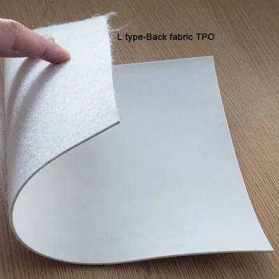 China Non-woven fabric backing with fiberglass reinforced sky blue TPO waterproofing membra for sale