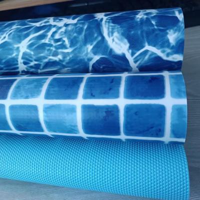 China Anti-Microorganisms Blue mosaic polyvinyl chloride pvc swimming pool liner pool liner for sale