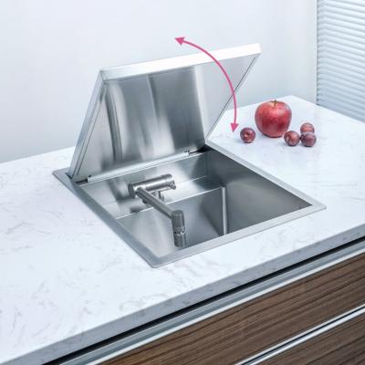 China With Faucet Above Counter 304 Stainless Steel Single Bowl Kitchen Sink With Drainer For RV Camper Caravan OUTDDOORS for sale