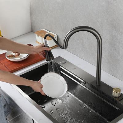 China With Raindance Stainless Steel Sanitary Single Bowl Nano Single Bowl Lavatory Faucet Handmade Kitchen Above Counter Sink for sale