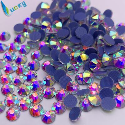 China Strong glue never fall off LUCKY fix ab high quality wholesale hot rhinestone crystal ab for dress for sale