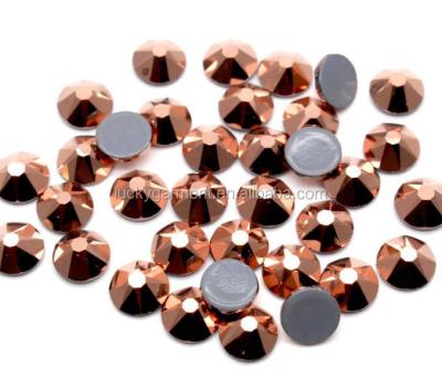 China Newest Design Flatback Rose Gold star cut hotfix hotfix rhinestones flatback iron 18 crytal facets for sale