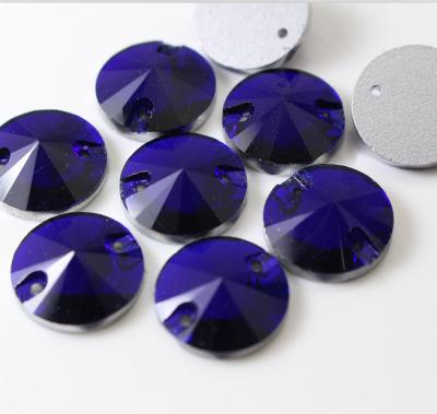 China Seam on wholesale HIGHEST QUALITY sew on crystal WITH TWO RIVOLI HOLES AROUND SHAPE for sale