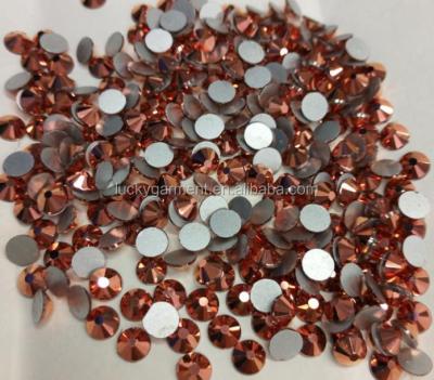 China Newest design Flatback Rose Gold color flat back hotfix rhinestones non nail crytal for sale