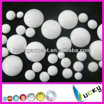 China Flatback hotfix dome half round white color hot fix dome studs hot fix rhinestuds for sale