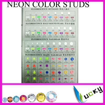 China With Glue Foundation 2015 LATEST! ! ! HOT NEON COLOR FIX STUDS NAILHEAD HALF AROUND Swatches for sale