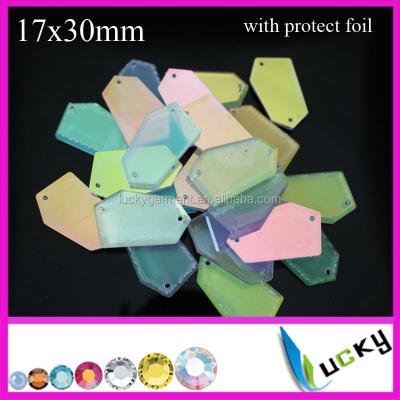 China Various Shapes Mirror Acrylic Rhinestone Flatback Sew-on For Long Dress for sale