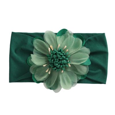 China New Design Babies Soft Chiffon Flower Baby Headbands Nylon Hairbands Babies Headbands for sale