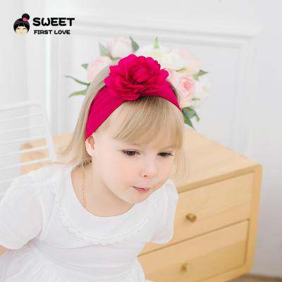 China Sweet Candy Girl Baby Headbands Wholesales Colorful Flower Hair Band Cloth Headband Amazon Top Sales Baby Silk Headbands for sale