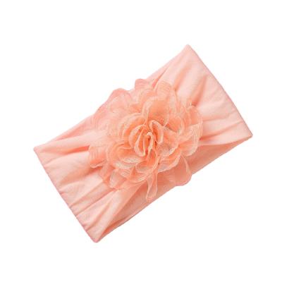 China European and American flower girl hair decoration large solid color elastic headband for children for sale