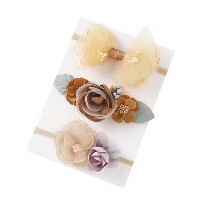 China 2021New Fashion Sweet Girls Hair Band Set Handmade Floral Headband Baby Hair Band Accessory Set for sale