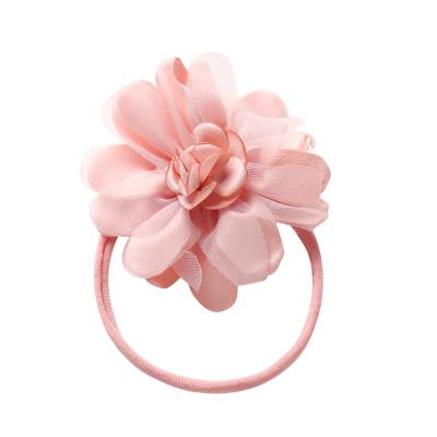 China Diy Soft Mini Nylon Rubber Band Tulle Flower Children's Hair Band Children's Handmade Accessories for sale