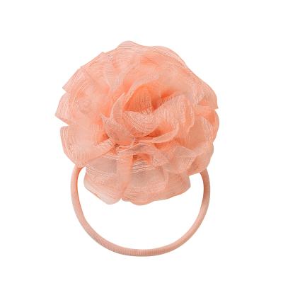 China 12color Solid Color Soft Nylon Baby Hair Ties Silk Tulle Chrysanthemum Baby Hair Loop Baby Headband Accessories for sale