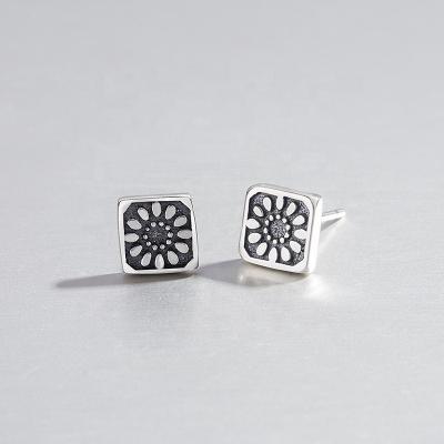 China FASHIONABLE s925 style earrings female temperament sun flower personality flower ear jewelry Japanese and Korean sterling silver retro for sale