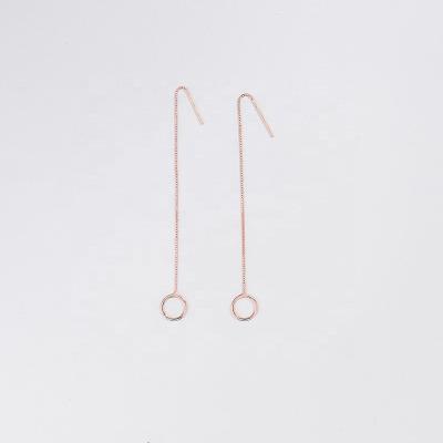 China New S925 Sterling silver stud CLASSIC Japanese and Korean style female around geometric long fashion personalized earrings for sale