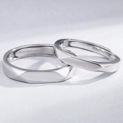 China Free CLASSIC Lettering 925 Simple Ring Sterling Silver Female Ins Students Couple Rings For Men And Women for sale