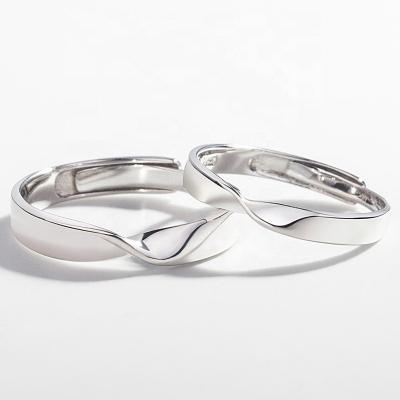 China CLASSIC 925 Sterling Silver Mobius Ring Couple Ring Adjustable Free Lettering Simple Fashion for sale