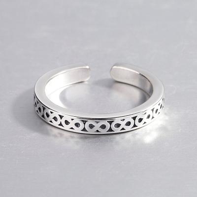 China CLASSIC Japanese and Korean trend sterling silver open ring formed by 8 version s925 retro ring fashion personality females for sale