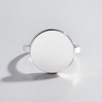 China CLASSIC Fashion Ring S925 Sterling Silver Simple Simple Silver Shiny Geometric Round Open Ring Female Personality for sale