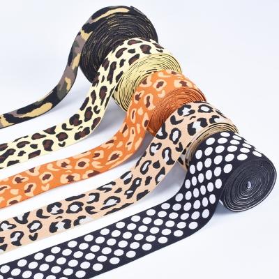 China Elastic/Viable/High Tenacity/Other Source Factory Jacquard Cotton Soft Nylon Ribbon Printed Printed Decorative Elastic Webbing Strap for sale